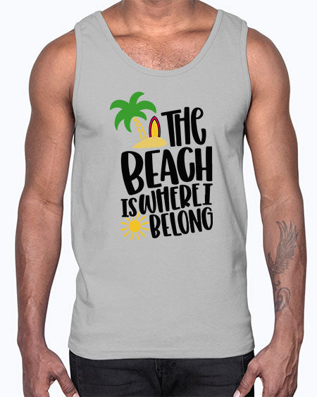 The Beach Is Where I Belong Style 11#- summer- Cotton Tank