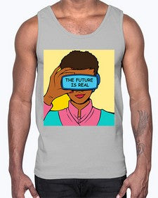The Future is Real 1151#- art pop art- Cotton Tank