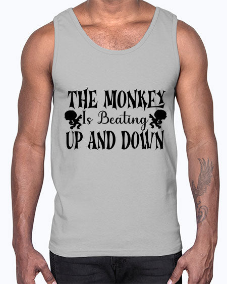 The monkey is beating up - monkey- Cotton Tank