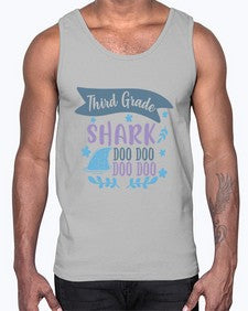 Third grade shark doo doo doo doo 973#- third grade- Cotton Tank