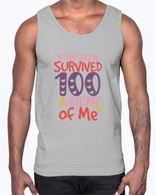 ThirdGrade survived one hundred days of me 981#- one hundred days- Cotton Tank