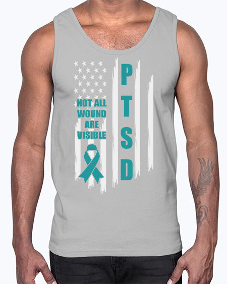 Veteran Not All Wounds Are 5#- PTSD- Cotton Tank