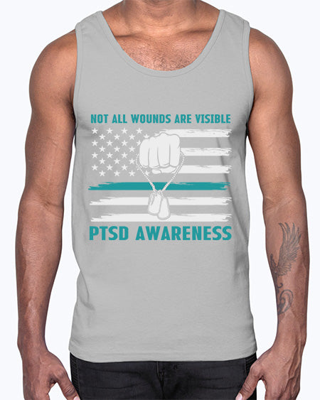 Veteran PTSD Not all wounds 4#- PTSD- Cotton Tank