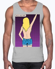 Wild and Free 1248#- art pop art- Cotton Tank