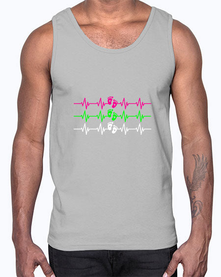 Womensbabyheartbeatgiftforpregnancymidwifedoula1649#- doubla- Cotton Tank