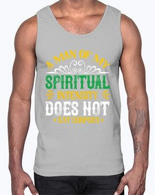 a man of my spiritual intensity does not eat corpsess 7#- vegan- Cotton Tank