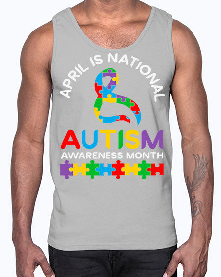 april is national autism awareness 3#- autism- Cotton Tank