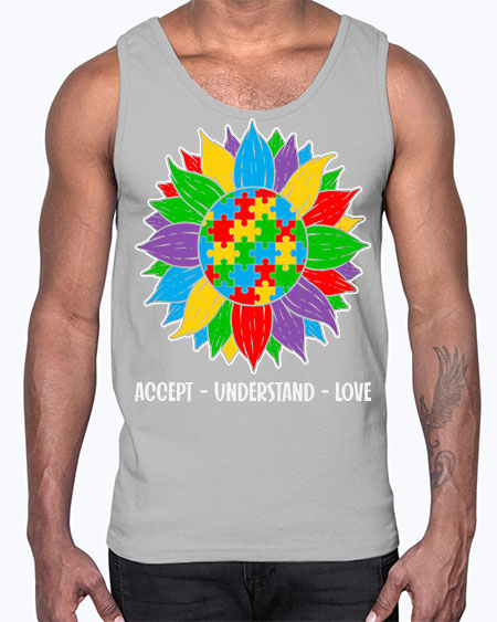 autism accept understand 7#- autism- Cotton Tank
