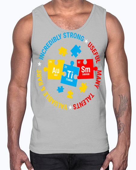 autism elements periodic table awareness 19#- autism- Cotton Tank