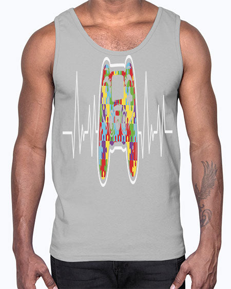 autism gamer heartbeat 27#- autism- Cotton Tank