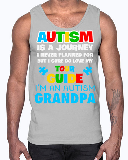 autism grandpa autism is a 43#- autism- Cotton Tank