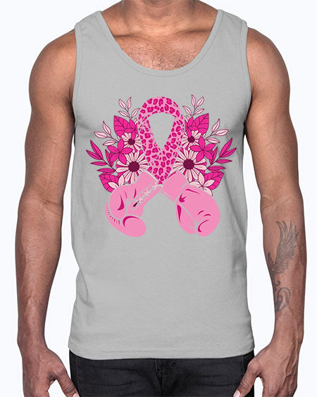 boxing gloves breast cancer- breast cancer- Cotton Tank