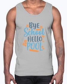bye school hello pool 32#- general school- Cotton Tank