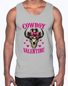cowboy valentine western valentine 349#- western- Cotton Tank