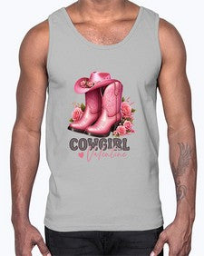 cowgirl valentine cupid valentine 352#- western- Cotton Tank