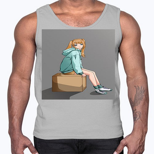 cute casual girl using jacket 49#- anime- Cotton Tank