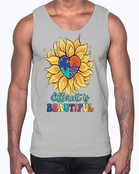 different is beautiful- autism- Cotton Tank