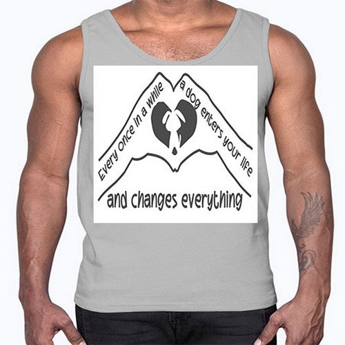 dog changes everything 75#- dogs- Cotton Tank