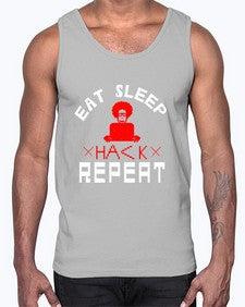 eat sleep hack repeat 48#- computer- Cotton Tank
