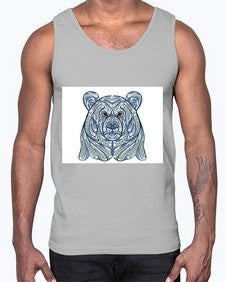 ethnic bear 416#- mandala- Cotton Tank