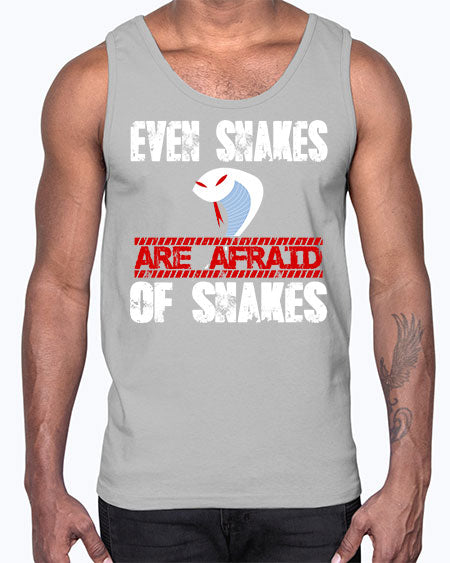 even snakes are afraid of snakes- snake- Cotton Tank