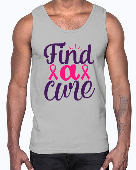 find a cure- breast cancer- Cotton Tank