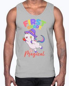 first Grade is Magical Unicorn 142#- first grade- Cotton Tank