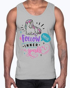 follow your inner sparkle 141#- unicorn- Cotton Tank