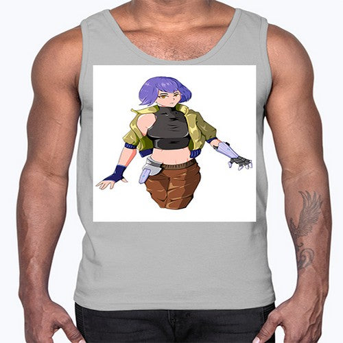 girl with gauntlet169#- anime- Cotton Tank