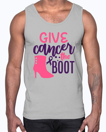 give cancer the boot Style 11#- breast cancer- Cotton Tank
