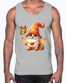 gnome with butterfly 06#- gnome- Cotton Tank