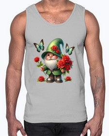 gnome with butterfly 11#- gnome- Cotton Tank