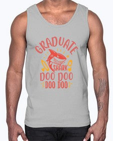 graduate shark doo doo doo doo 221#- graduation- Cotton Tank