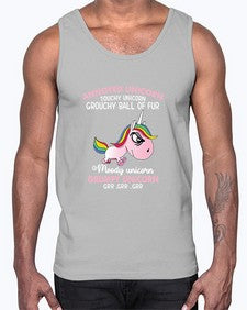 grumpy unicorn 147#- unicorn- Cotton Tank