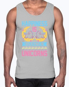 happiness is believing in unicorns 164#- unicorn- Cotton Tank