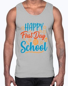 happy first day of school 238#- last day of school- Cotton Tank