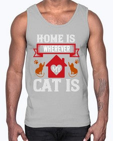 home is wherwever my cat is Style 51#- cats- Cotton Tank