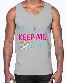 horses keep me stable 170#- unicorn- Cotton Tank