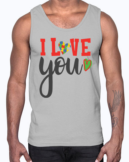 i love you Style 23#- autism- Cotton Tank