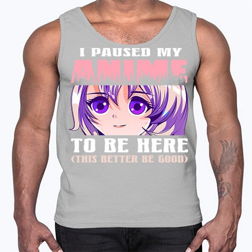 i paused my anime to be here236#- anime- Cotton Tank