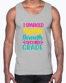 i sparkled my way through second grade 378#- second grade- Cotton Tank