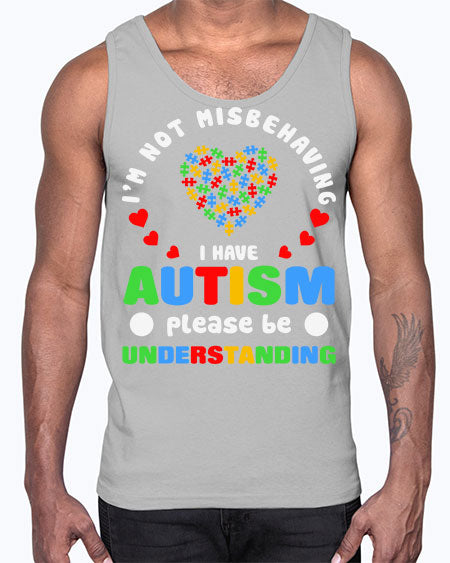 im not misbehaving i have 95#- autism- Cotton Tank