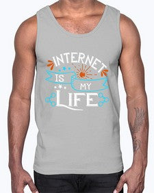 internet is my life 66#- internet- Cotton Tank