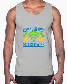 keep your grip on the stick 35#- video games- Cotton Tank
