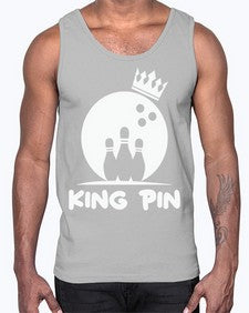 king pin bowling couples 712#- bowling- Cotton Tank