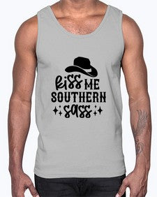 kiss me southern sass 711#- western- Cotton Tank