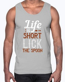 life is short lick the spoon 316#- cooking- Cotton Tank