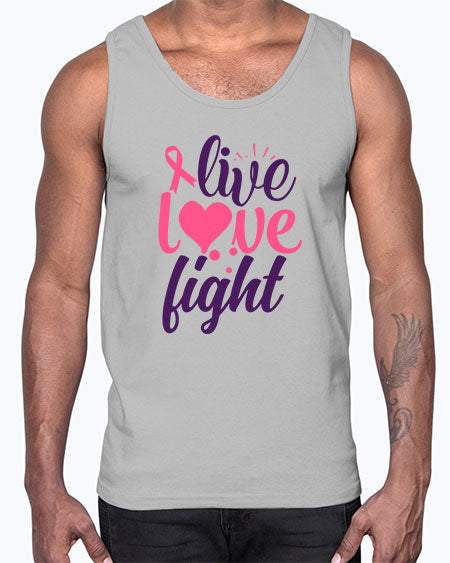 live love fight Style 8#- breast cancer- Cotton Tank