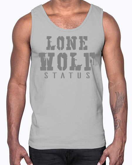 lone wolf status- wolf- Cotton Tank
