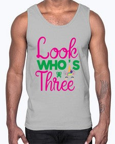 look whos three 266#- unicorn- Cotton Tank